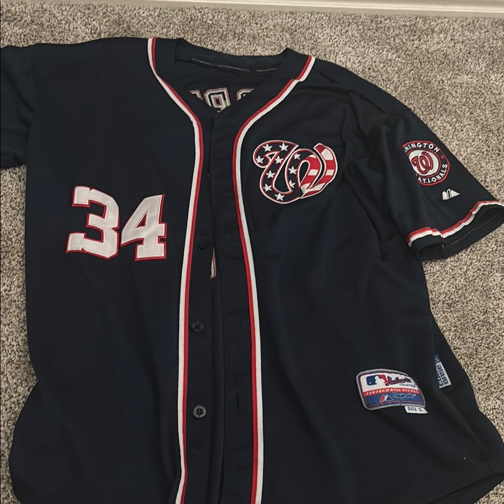 Washington Nationals Bryce Harper Navy Baseball Jersey